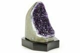 Deep Purple Amethyst Geode With Wood Base - Uruguay #371774-1